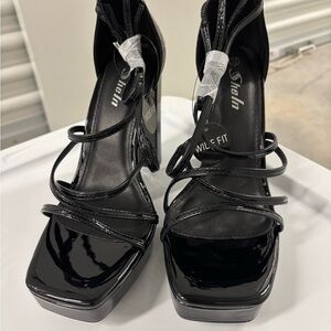 Shein Black Strappy Women's Heels